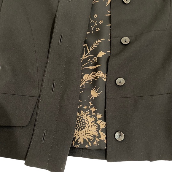 Harve Benard Black With Brown Stripe Skirt Suit, Size Large/12* (See below) - Picture 4 of 14